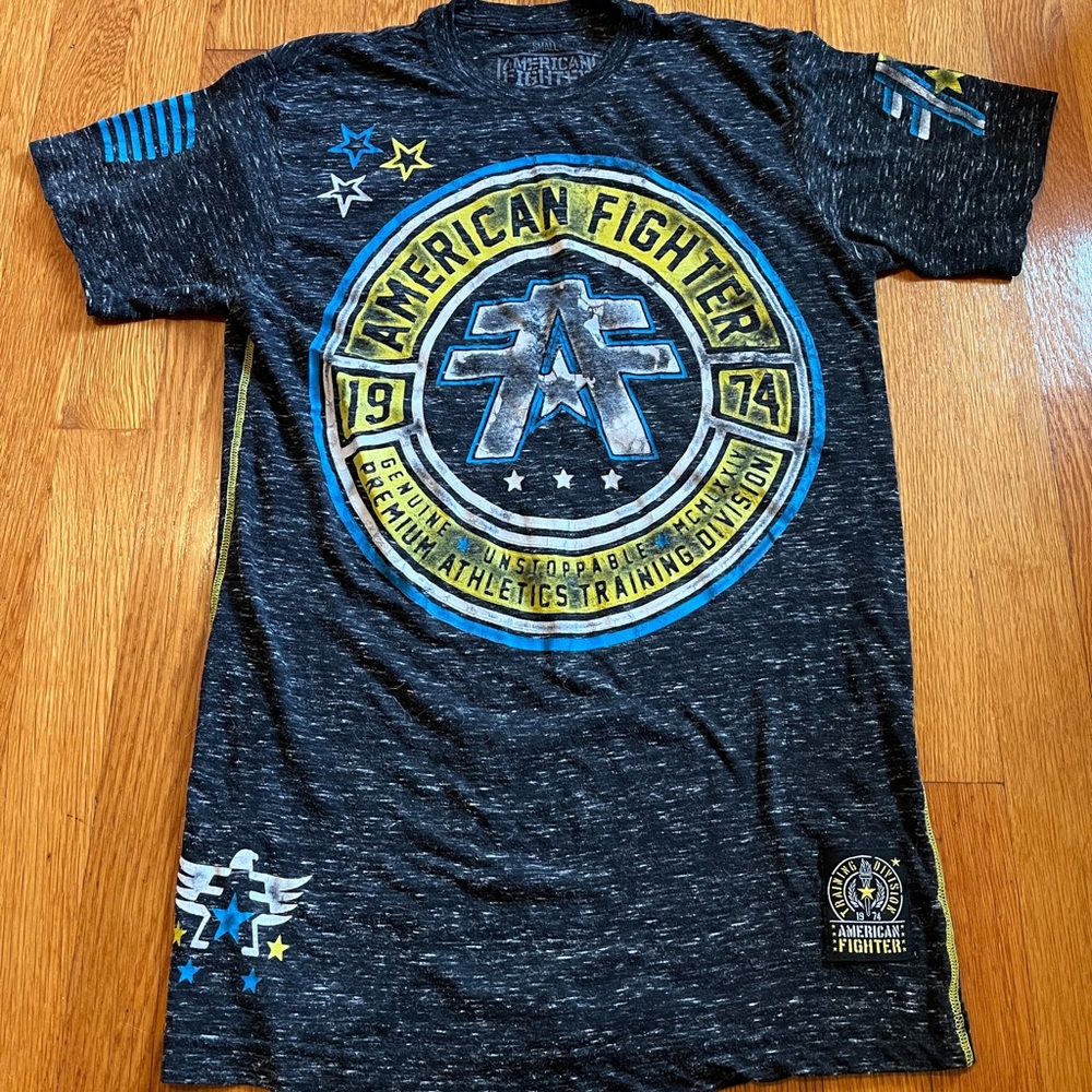 Buckle American Fighter Black and Blue Graphic Tee